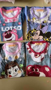 (10-43kg) đầm váy bé gái - thun lạnh 3D giả jeans đẹp mịn mát bền màu form xòe rộng thoải mái  701