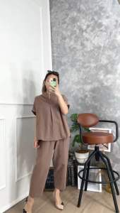 CJ - SET 2015 CLAUDINE LOUNGE TOP + PANTS SETELAN PREMIUM