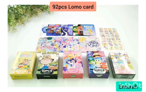 92pcs SANRIO Photocard Double Sided lomo card Kuromi CAPY BARA Hello Kitty Pom Pom Purin Melody Pochacco Cartoon