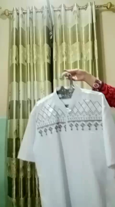 Baju Koko Bordir Muslim Atasan Pria Dewasa lengan pendek