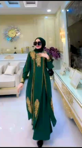 Gamis Abaya Turkey Jersey Mix Ceruty Terbaru Elish Warna