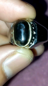 Natural Bo Sempur Banten Tanpa Aron Dim 13x8x5mm & Ring Alpaka No85