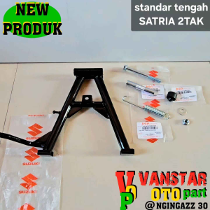 standar tengah satria 2 tak hiu lumba fullset warna hitam