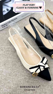Simoncelli Sandal Wanita Flat Tali Belakang Pita | Sandal Kerja | Sandal Pesta Kuliah Import HXT-03