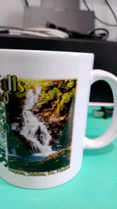 ReignMug Ceramic Mug 11oz with Salugsog Falls Design White 11oz Capacity Natural Scene Suitable for Hot Beverages Outdoor Setting.