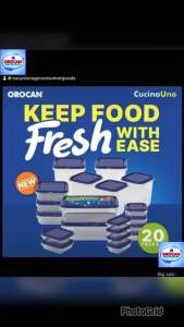 20PCS/SET Orocan Food Storage Set Cucina Uno Fresh Food Storage Food Carrier