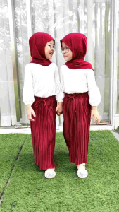 8-12 Tahun Rok Anak Plisket PREMIUM XXL FOTO ASLI