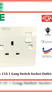 UMS 2913A SP2913A 13A 1 Gang Switch Socket Outlet Sirim Approved