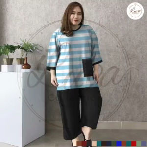 Stelan knit salur cln polos hitam LD 120130140