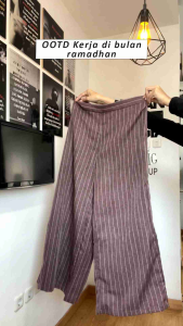 Zaha Kulot by Mouza - Kulot Salur Linen dengan Karet Pinggang dan Saku Bobok Tersedia dalam 4 Warna Trendi Bisa Dipadukan dengan Zaha Outer - Ukuran S-L