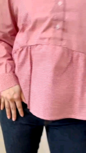 ●ECLAIRE● 04J Blouse Blus Leher Tinggi Ruffle Lengan Panjang Longsleeves Square Kotak geometris Pinguin Kasual Kerja Casual 010