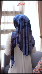 Hijab instan jilbab Segitiga instan Malay Tiedye oval by liana hijab