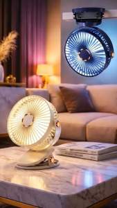 [Quạt 50 Giờ Liên Tục] Quạt tích điện để bàn kẹp bàn kẹp xe đẩy quạt mini FujiMax 50 giờ liên tục Có đèn