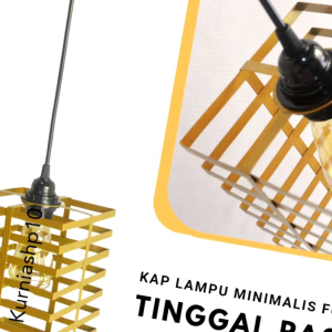 Kap Lampu Hias Modern Minimalis Gold Full Set Tinggal Pasang