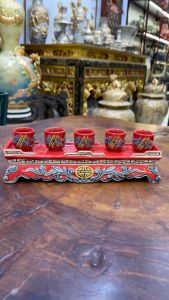 Kỷ Thờ Cúng Men Đỏ Đắp Nổi Bát Tràng Cao Cấp - Kỷ 5 chén Kỷ 3 chén chén lẻ - Chén Nước Thờ Cúng Gia Tiên Thần Tài Thổ Công