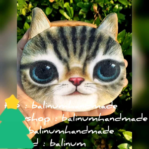 balinum กระเป๋าสตางค์รูปหมาแมว 3D งานแฮนด์เมด เป็นแบบขนทั้งใบน่ารักมากค่ะ รูดซิปเปิดปิดใช้งานง่าย ใส่เงินเหรียญกุญแจได้
