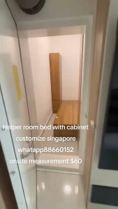 Storage bed with cabinet customize singapore for helper room /maid room/store room/bomb shelter/utility