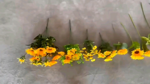 BUKET BUNGA MATAHARI KECIL PLASTIK 7 CABANG DEKORASI RUANG TAMU ACARA