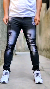 Celana Jeans Pria Panjang Celana Motif Bordir Cowok Celana Jeans Laki Laki