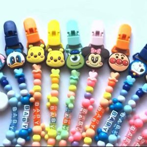 【SG Seller🇸🇬】Cute Cartoon Baby Pacifier Clip Teether Soothie Chain with Beads and Strap