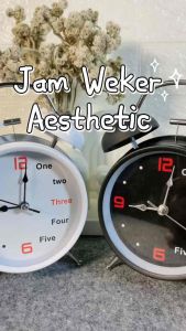 Jam Weker Alarm Material Tahan Lama RE8806 Suara Kring Warna Hitam Putih