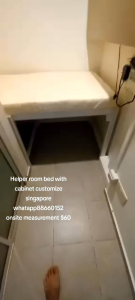 Helper room bed with cabinet customize singapore