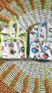 12 Pcs Popok Kain Bayi Baru Lahir FullPrint karakter untuk usia 0-3 bulan seri baby