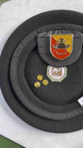 Baret Kavaleri / baret hitam kavaleri satu set / baret camel / baret hitam / topi Kavaleri / baret TNI / baret wool premium