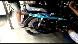 Knalpot Yamaha Alfa Champ Standar Racing LambungTemeng ala AHM Hitam Kyx Racing