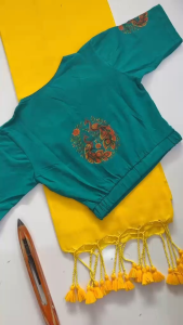 Khadi Cotton Sarees with Stretchable Readymade Blouse