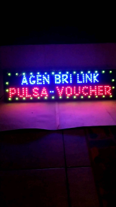 lampu led sign tulisan agen bri link pulsa voucher