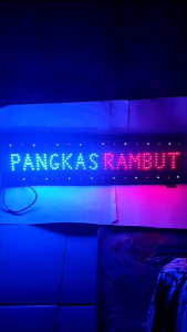 lampu led sign tulisan pangkas rambut