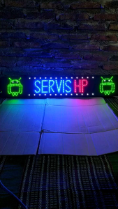 Lampu LED Sign & Tulisan Servis HP Gambar Android