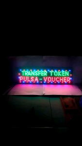 lampu led sign tulisan transfer token