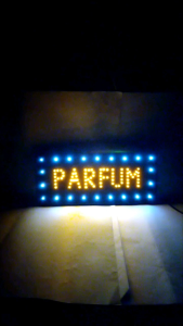 lampu led sign tulisan parfum