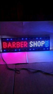 lampu led sign tulisan barber shop