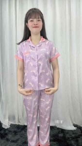 Đồ bộ mặc nhà nữ (Bunnysky) quần áo nữ pyjama bộ pizama thiết kế lụa vân co giãn nhẹ