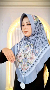Kasturi beuty hijab bergo instan perinting bunga