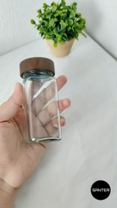 H332. Acacia Wood Wooden Lid Spice Glass Jar / Seasoning Glass Jar / Shaker / Storage / Seasoning Container