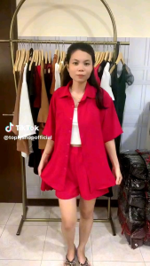 Setelan Kemeja + Hotpants Set Kora COD Setelan Celana Pendek Wanita Korean Style