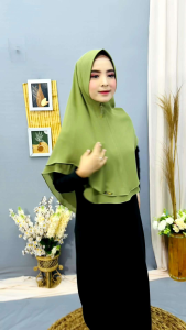 Hijab Khimar 2 Layer Seruti Babydoll Premium Hijab Instan Kekinian Terviral