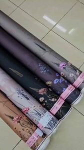 Kain dan bahan sutra ARABIAN Silk motif lalisa | harga per setengah meter | motif pinggir | warna mahogany