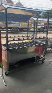 Lò quay gà vịt chạy bằng động cơ nhật 100w tặng kèm xiên nướng giá hủy diệt cơ khi TNC 0937 272 899