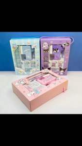 กล่องของขวัญเครื่องเขียนสำหรับเด็ก กบเหลาดินสอมือหมุน ฝาปากกา อุปกรณ์นักเรียน ของรางวัล