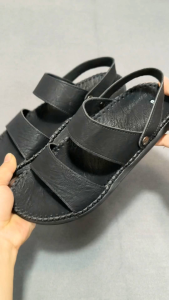 Dép quai hậu nam  sandal nam hai quai ngang đế doctor dẻo êm chân hai màu nâu xám trẻ trυng may viền thủ công SĐL238