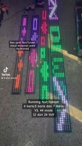 Lampu Kaca Strobo 4 Baris Wave/Animasi Bergerak