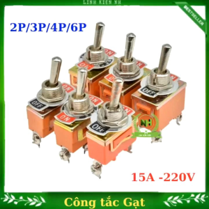 Công Tắc Gạt 15A/250VAC Màu Cam 2P/3P/4P/6P Cùng Mũ Chụp Cao Su Loại Tốt