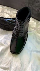 Sepatu PDH Mengkilap Doff Tali Mati Ritzsleting Pinggir