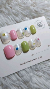 เล็บปลอมแฮนเมด สีเจลแท้100% ♡ฟรีกาวตะไบ