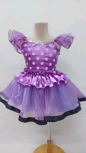 READY STOCK Children Kids Dance Costume Retro 60s & 70s Polka Dot Dress Jazz Hip Hop Glittering Kindergaretn Pre-school Concert Costume